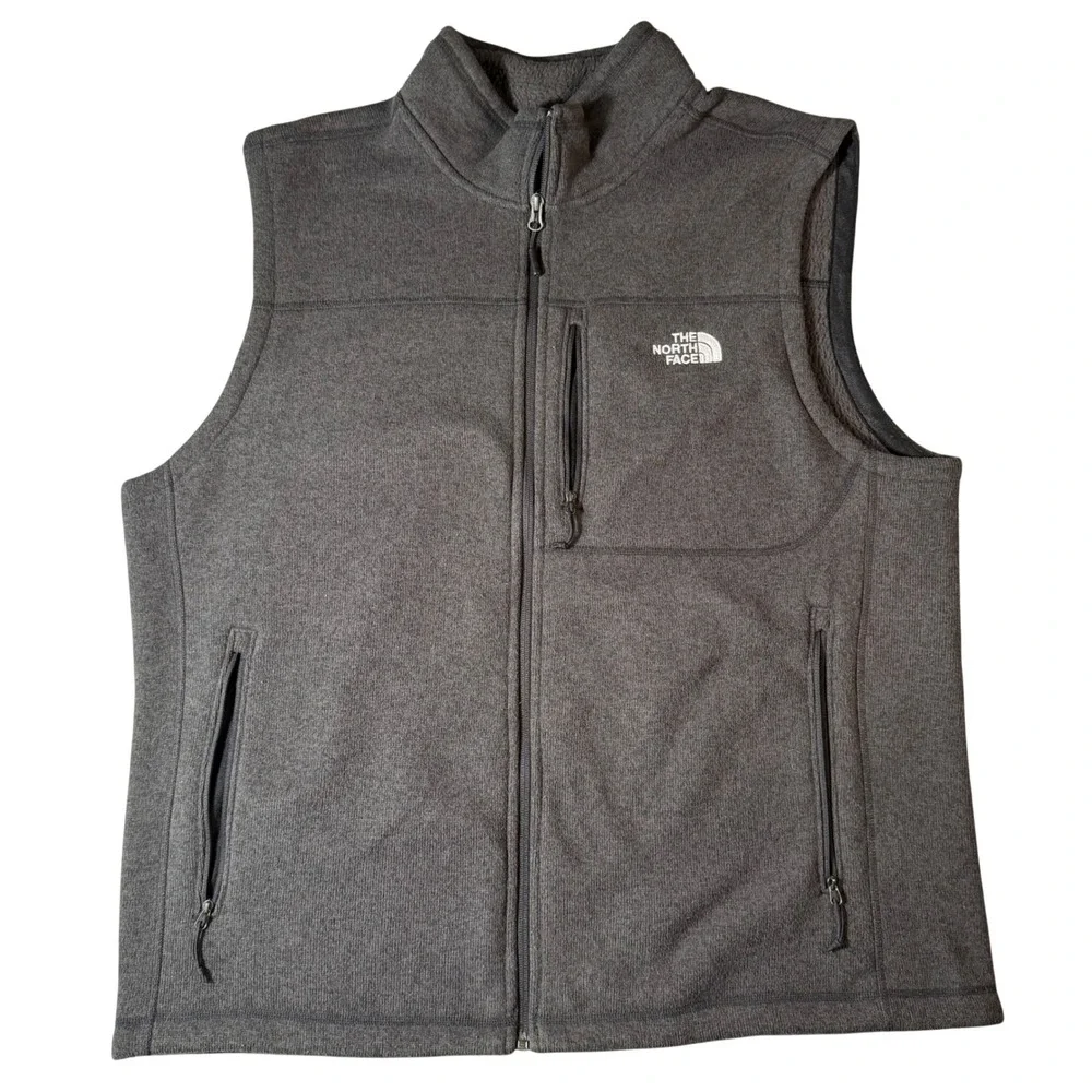 The North Face Gordon Lyons Fleece Vest Mens XXL Dark Gray Heather Full Zip